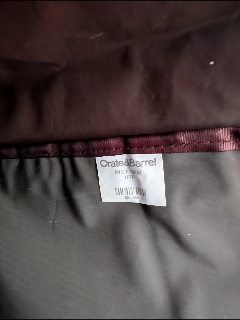 Crate & Barrel Everyday Two-Tone Canvas Tote Bag - Teal and Brown - Picture 5 of 6